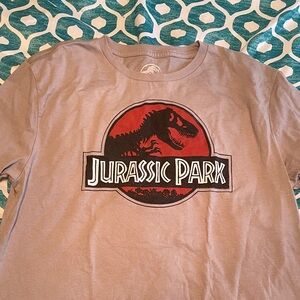 Target Jurassic Park Men's T-Shirt - Gray with Red Logo